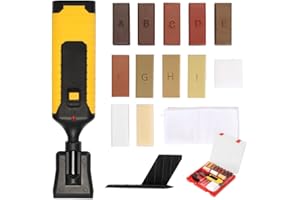 BEFITERY Kit Strumento di riparazione graffi per laminato e parquet Blocchi di cera 11 diverse tonalità di cera fusa per restauro di spazi di pavimento e mobili in legno