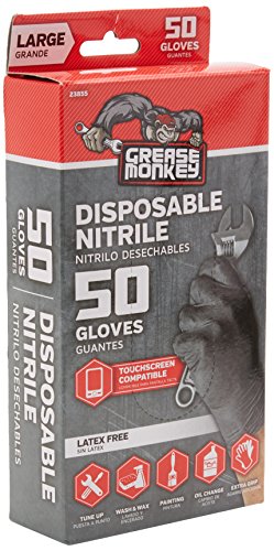 Fett Monkey 23855–16 Einweg-Nitril Handschuhe – Groß Schwarz (50 Stück) - 2