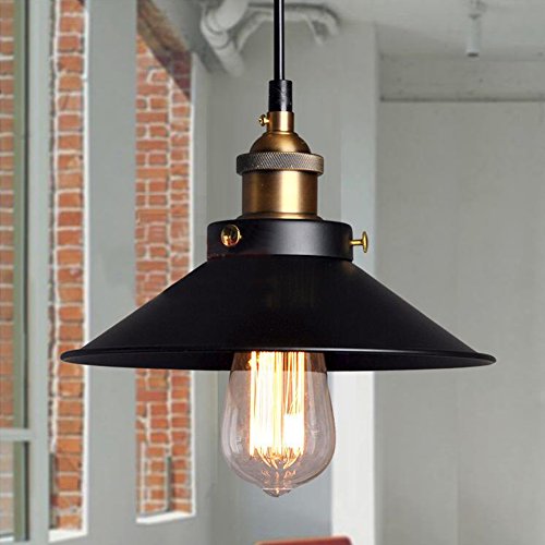 Retro Style schwarz Metall Deckenlampe Pendelleuchte Lampenschirm Hängelampe Shade Easy Fit für Leuchtmittel E27