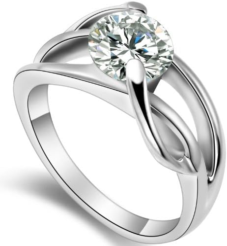 JewelryWe New Fashion Ladies 2.0 Ct Cubic Zirconia Infinity Ring Band for Promise, Eternity, Engagement and Wedding (Size K)