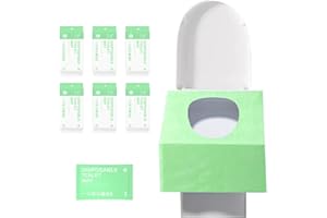 ANBOSE Housse de siège de toilette jetable, 60 pièces de papier hygiénique imperméable, paquet indépendant de housses de siège de toilette de voyage pour les toilettes publiques et les hôpitaux