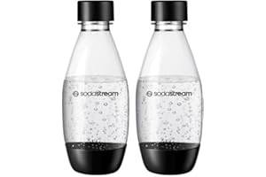 sodastream Fuse - 2 borracce riutilizzabili da 0,5 litri, lavabili in lavastoviglie, per acqua frizzante Spirit, Terra, Art e Source, per sapori, 2 x 0,5 litri, nero