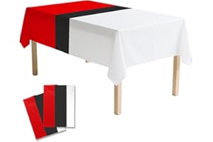 SAVITA 2pcs Nappes Fête Rouges et Blanches à Motifs de Dessins Animés, 108x180cm Grande Taille en Plastique pour Anniversaires Événements pour Enfants Fournitures et Décorations