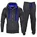 Produktbild Star Trendz Kinder Unisex Essentials Kontrast Fußball Sportbekleidung Trainingsanzug Fitnessstudio Fleece Kapuzenpullis Jogginghose Jogginghose Gym Set (11-12, Holzkohle/Blau)