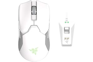 Razer Viper Ultimate with Charging Dock - Ambidextrous Esports Gaming Mouse Powered by HyperSpeed Wireless Technology (Focus+ 20K Optical Sensor, 74g Lightweight, RGB Chroma) Mercury White