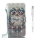 Price comparison product image iPhone X Case,iPhone 10 Case,Grandoin® [3D Colorful Prints Series][Lifetime Warranty] Premium PU Leather Magnetic Flip Cover with Card Slots Holders & Hand Wrist Strap [Soft Silicone Inner] Bookstyle Wallet Case For Apple iPhone 10 / iPhone X (Owl,2)