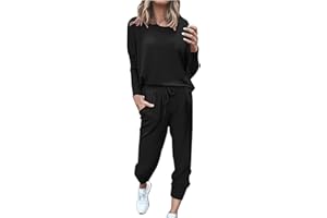 HAOLEI Survêtement Femme Ensemble de Sport 2 pièces Ensembles de Sweatshirt + Pantalon Casual Pyjama D'Intérieur Jogging Pullover Outwear Tenue Yoga Sportswear