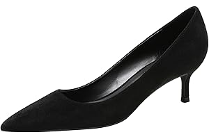 Jamron Mujer Terciopelo 5CM/8CM Tacones Altos Elegante Puntiagudo Pumps Oficina Zapatos de Trabajo