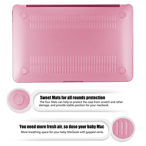 tinxi® Zweiteilige Matte Gummierte Harte Schutzhülle für Apple Macbook Air 13,3 Zoll Hülle Cover Schale Schutz Hülle Tasche Case Shell Hard Plastik mattiert rosa - 7