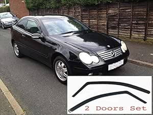 2x Windabweiser Kompatibel Mit Mercedes C Klasse Compact W203 Coupe 2 Turen 2000 2001 2002 2003 2004 2005 2006 2007 Premium Qualitat Acrylglas Pmma Amazon De Auto Motorrad