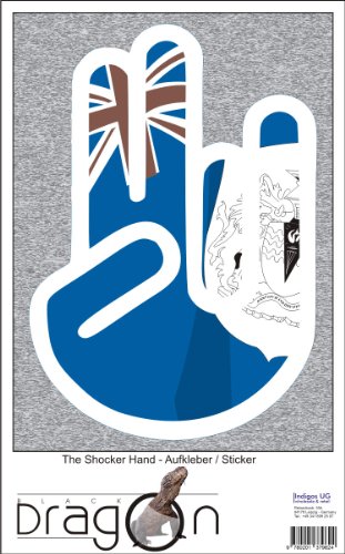 The Shocker Hand - Laptop Notebook Skin Sticker Cover Art Decal - 210x144 mm white Outline with Flag - Antarctica