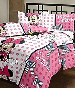 Broka Brother Kids Comforter Single Bed | Warm Baby Comforters for Winter Cartoon Printed Blanket for Kids | Quilt Blankets for Unisex Boys and Girls, Pack of 1, 60x100 Inches, Miss Minnie