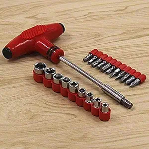 NS CREATION 24 pcs T Shape Screwdriver Set Batch Head Ratchet Pawl Socket Spanner Hand Tools