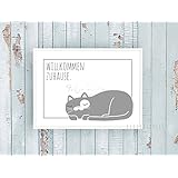 Kunstdruck / Poster ZUHAUSE -ungerahmt- Tier, Katze, Bild, Kinderzimmer, Flur, Geschenk, Kätzchen, Kind
