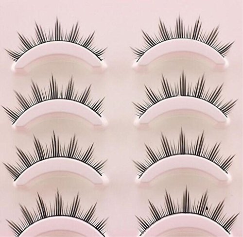 Preisvergleich Produktbild HappyBeauty 5 Paar Natürliche Falsche Wimpern Handgemachte Augenpeitsche Erweiterung für Cosplay