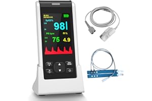HealthTree Pulsossimetro ricaricabile, pulsossimetro portatile, monitoraggio della saturazione dell'ossigeno Monitoraggio continuo dei neonati e dito adulto, controllo con SpO2 e frequenza del polso