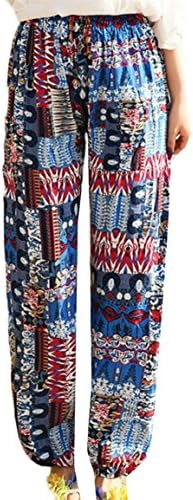 Keaac Womens Printing Fashional Leisure Loose Fit Lantern Beach Pants 1 XL