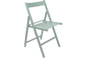 Harbour Housewares Beech Wood Folding Chair - Sage Green - 1x - Wooden Garden Chair Outdoor Seating Deck Seats Lightweight Foldable Dining Patio Furniture