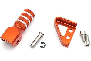 Lovemotor Motorrad CNC Hinten Bremspedal Schritt Platte Tipp + Schalthebel Schalthebel Für 125-530cc 950 SUPERENDUROR 690 SMC (orange)