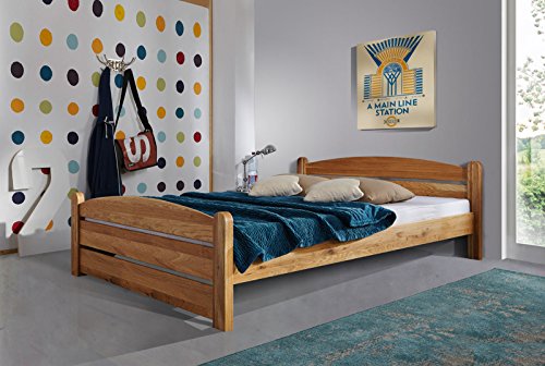 SAM® Holzbett Thorsten Massivholz 140 x 200 cm geölte Wildeiche