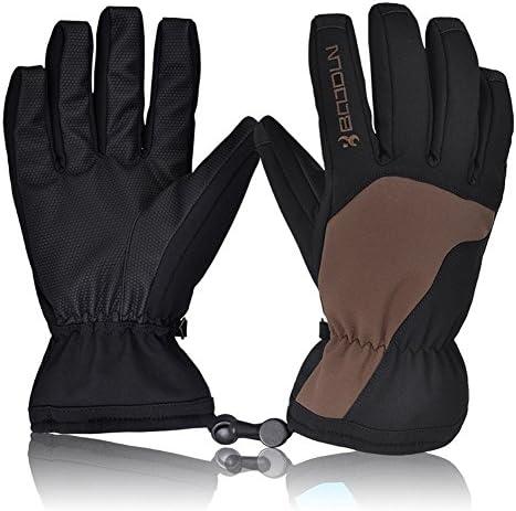 Ski Gloves, HiCool Waterproof Thermal Winter Ski Gloves Snowboard Snowmobile Motorcycle Cycling Outdoor Sports Gloves--Man's (Brown, M)