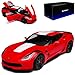 Produktbild AUTOart Chevrolet Corvette C7 Grand Sport Coupe Rot mit Weiss Schwarz Modell Ab 2013 Version 2017 71274 1/18 Modell Auto mit individiuellem Wunschkennzeichen