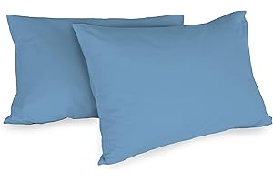 Zer0bed, Coppia Di Federe In Cotone 52x80 CM, Avio, Set Di 2, Tinta Unita, 100 Percento Cotone, Cusino Letto, Chiusura A Busta