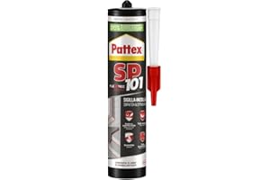 Pattex SP10,sigillante liquido sigilla e incolla multimateriale,sigillante polimerico in cartuccia, silicone per interni ed esterni, 1x280ml