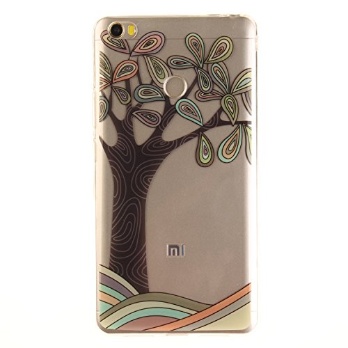 Ecoway TPU Funda Case for Xiaomi Mi Max , Ultra Thin Carcasa Anti Slip Soft Bumper Scratch Resistant Back Cover Crystal Clear Flexible Silicone Case Parachoques Carcasa Funda Bumper - Árboles pintados a mano