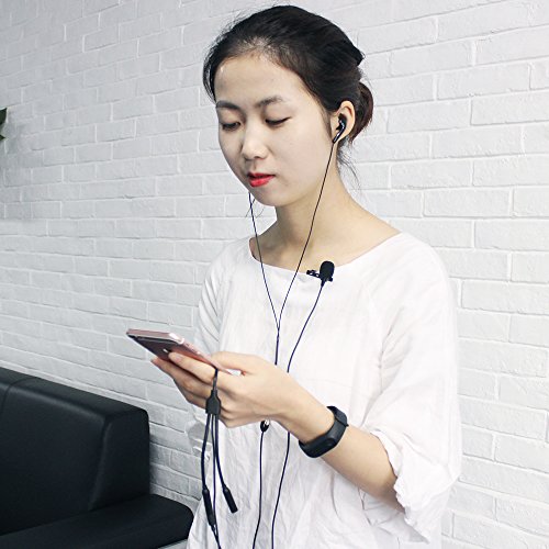 Maono microfono lavalier con ingresso cuffie splitter controllo clip-on risvolto intervista microfono per iPhone, Samsung, Android, smartphone, iPad, tablet