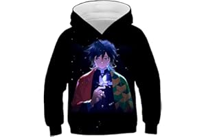 Yumenam Unisex Ragazza Demon Slayer Felpa con Cappuccio Tanjirou Nezuko Stampato Casual Hip Hop Hoodie Pullover Abbigliamento Sportivo Tuta Costume Cosplay di Halloween