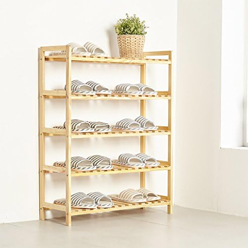 QIN PING GUO QPG Shelf Shoe Rack Shoes Cabinet Multi-layer Solid Wood Home Assembly Storage Rack Rack Solid Wood Five-story Shoe Rack (Color : B)