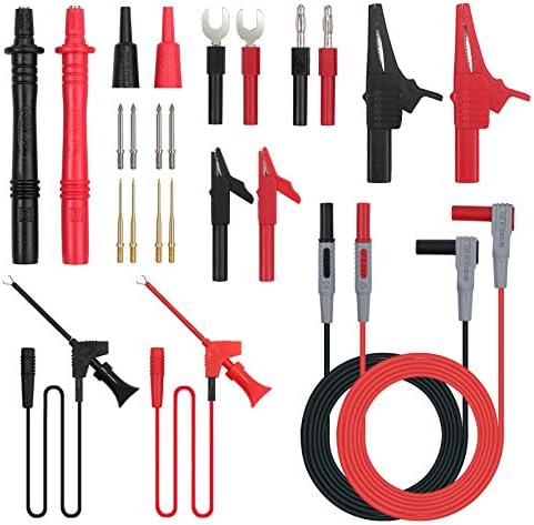 AUTOUTLET Electrical Multimeter Test Lead Multi Test Leads Kit Alligator Clip Hook 24-in-1