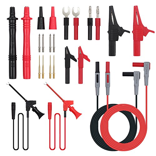 AUTOUTLET Electrical Multimeter Test Lead Multi Test Leads Kit Alligator Clip Hook 24-in-1