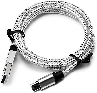 MYCS 2m Aluminium Braided USB Charger Cable For iPhone 5 5s 6 6s Plus iPad Air SILVER