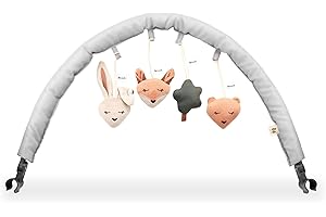 Hauck Mobilny parasol do łóżka, łuk do zabawy dla niemowląt, sensoryczna zabawka z odpinaną pluszową grzechotką, składana i przenośna, las