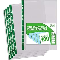 HOIGON 100-Pack Clear Plastic Document Folders - L-Type, A4/US Letter Size, Printable & Waterproof