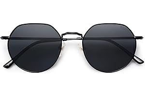 SOJOS Occhiali da Sole Polarizzati Uomo Donna Poligonali Rotondi Vintage Stile Protezione UV Occhiali da Sole SJ1157