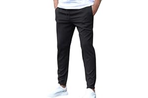 SOOUICKER Sommerhose Herren Leicht Stretch Chino Hose Slim Fit mit Gummibund Stoffhose Sommer Elegant Freizeithose Chino Modern Anzughose Casual mit Gummizug