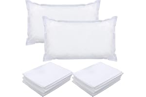 Prasacco 20 stycken örngott, 80 x 50 cm, engångsörngott, vitt örngott av fleece-tyg, bärbart reseörngott, ventilerande örngot