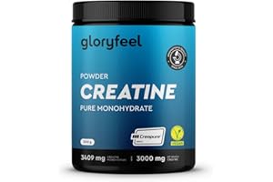 GLORYFEEL Creatina Monoidrata in Polvere 500 g, Materia Prima di Marca Creapure ad Alto Dosaggio, Supporto per Sport e Atleti, 100% Creatina Pura e di Alta Qualità, Palestra e Pre Workout