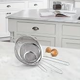 MyBru Stainless Steel Practical 3-Piece Tea Strainer Vegetable Pasta Flour Strainer 10 12 14 Cm