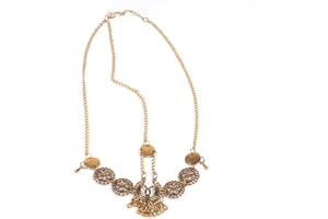 Chargances Fashion Women Hot Bohe Halloween Charm Head Chain Vintage Metal Drop Headpiece Headband Girl Hair Accessories (gold)