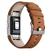 Produktbild V-MORO Fitbit Charge 2 Watch Ersatz Armband, Echtes Leder Ersatzband für Fitbit Charge 2 Smart Watch (Leder braun)