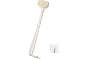 Ryggskrubb för dusch med 17-tums långt handtag, halkfritt grepp, duschborste med måttligt borst för skonsam exfoliering, rygg