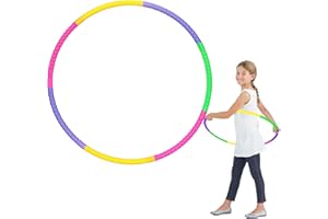 THOLIRE Adjustable Hula Hoop – 7-Section Detachable Weighted Fitness Hoop for Adults & Kids | Soft Foam Padded for Comfort | Easy to Assemble & Portable | Home Workout, Exercise & Weight Loss Training