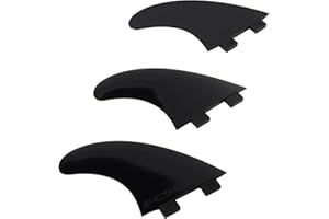 MAGT Aleta de Tabla de Surf, 3Pcs/Set Durable FCS G5 Aleta de Tabla de Surf para Longboard Tabla de Surf y Paddleboard (Negro/Blanco)(Negro)