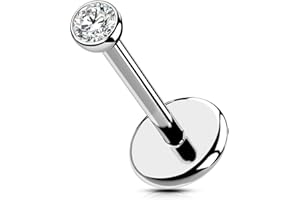 OUFER BODY PIERCING OUFER Body Labret Titanio 20G Helix 5/6/8/10/12mm Labbro Tragus Senza Filo Cartilagine Stud Bar Gioiello