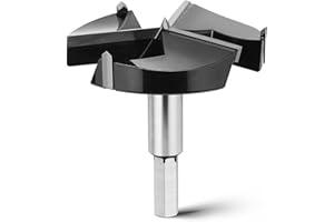 MOXPIFY Broca Forstner de 80 mm para madera, longitud de 92 mm, con vástago hexagonal, para madera, madera dura, tableros de fibra