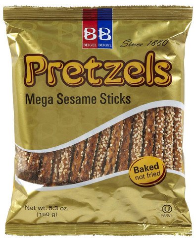 Beigel Beigel Pretzels Mega Sesame Sticks 150g (Pack of 6)